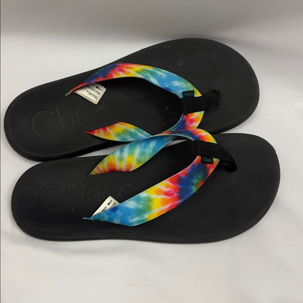 Chaco Chillos Tie Dye Flip Flops Size 8 Sandals Thong Women’s - Picture 2 of 7